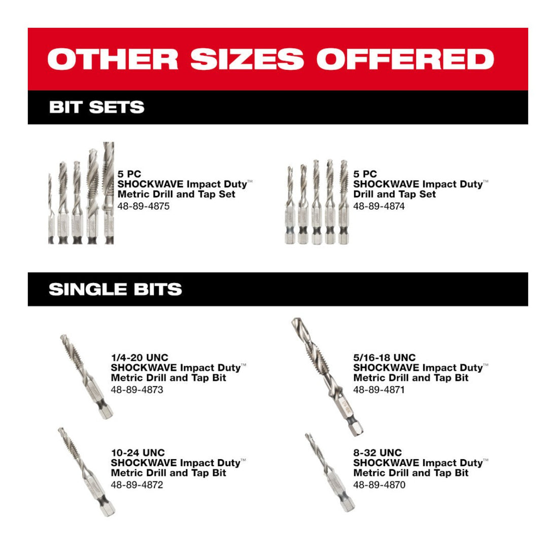 Milwaukee 48-89-4875 – Impact Drill And Tap Bit Set Kit