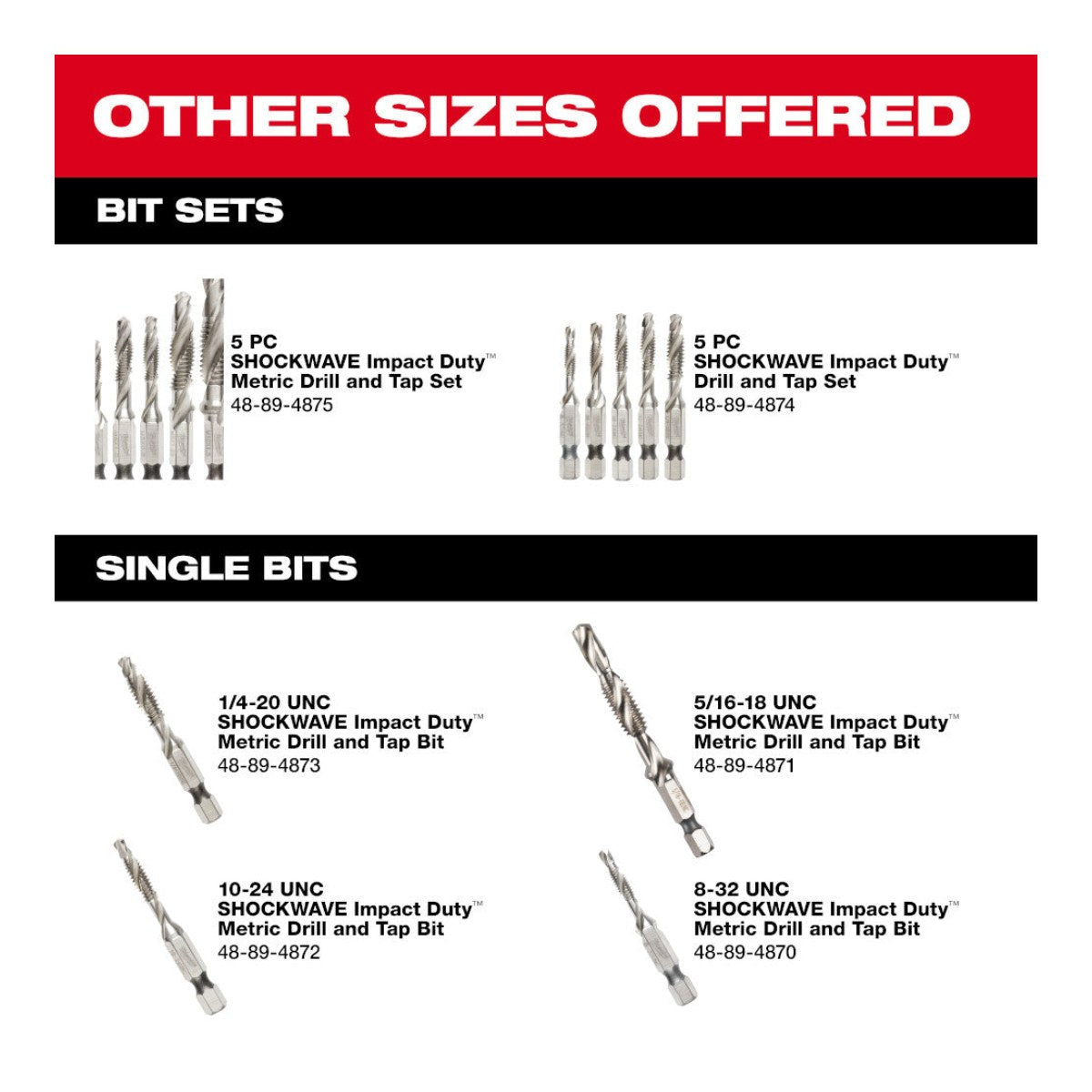 Milwaukee 48-89-4875 – Impact Drill And Tap Bit Set Kit