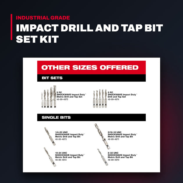 Milwaukee 48-89-4875 – Impact Drill And Tap Bit Set Kit