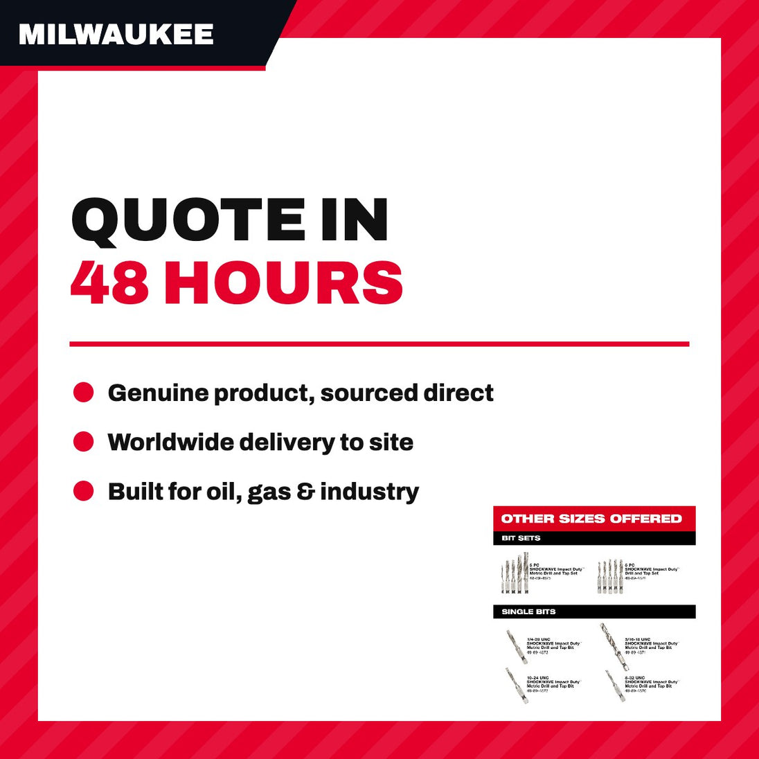 Milwaukee 48-89-4875 – Impact Drill And Tap Bit Set Kit