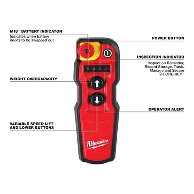 Milwaukee M18 ONE-KEY – M18 1 Ton Cordless Chain Hoist with Wireless Remote