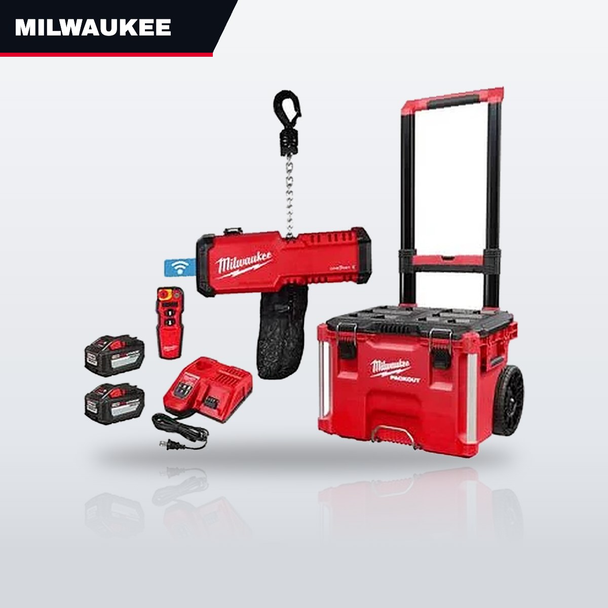 Milwaukee M18 ONE-KEY – M18 1 Ton Cordless Chain Hoist with Wireless Remote