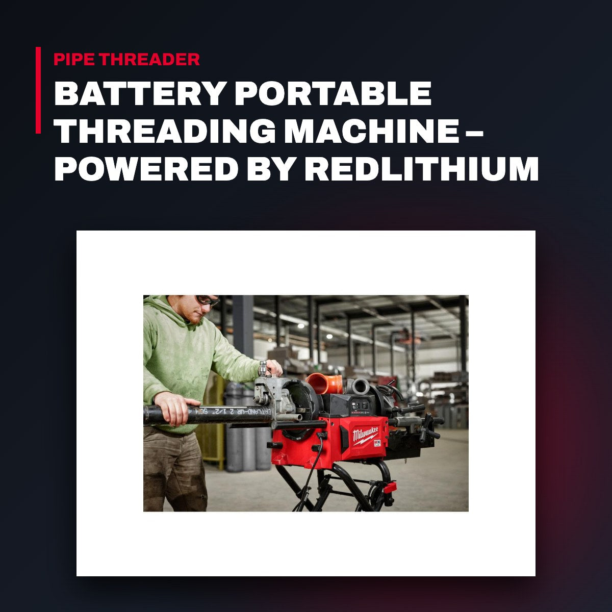 Milwaukee MXF512-2XC – Battery Portable Threading Machine – Powered By Redlithium Batteries, Combined With A Spring-Assisted Cart