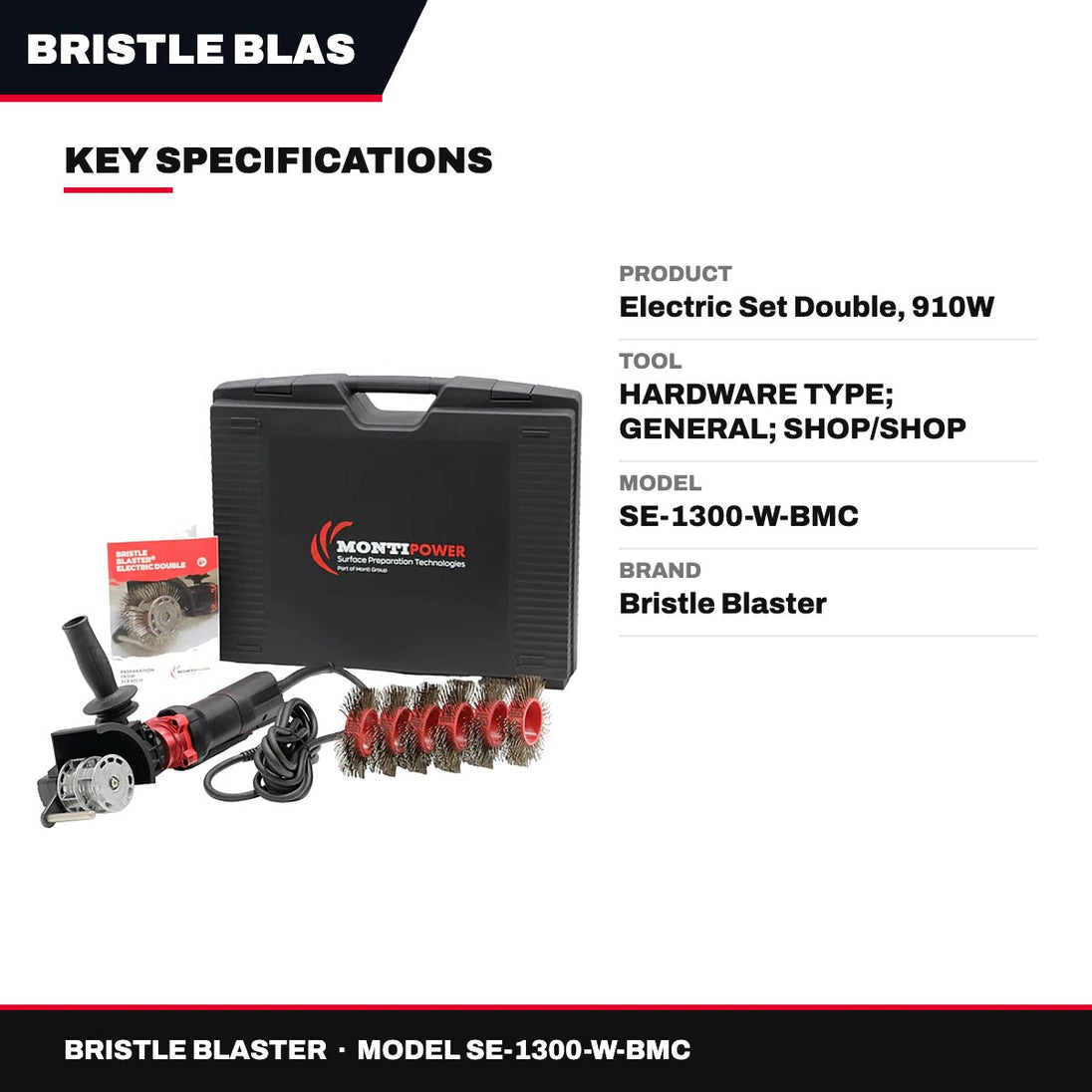 Bristle Blaster SE-1300-W-BMC – Electric Set Double, 910W