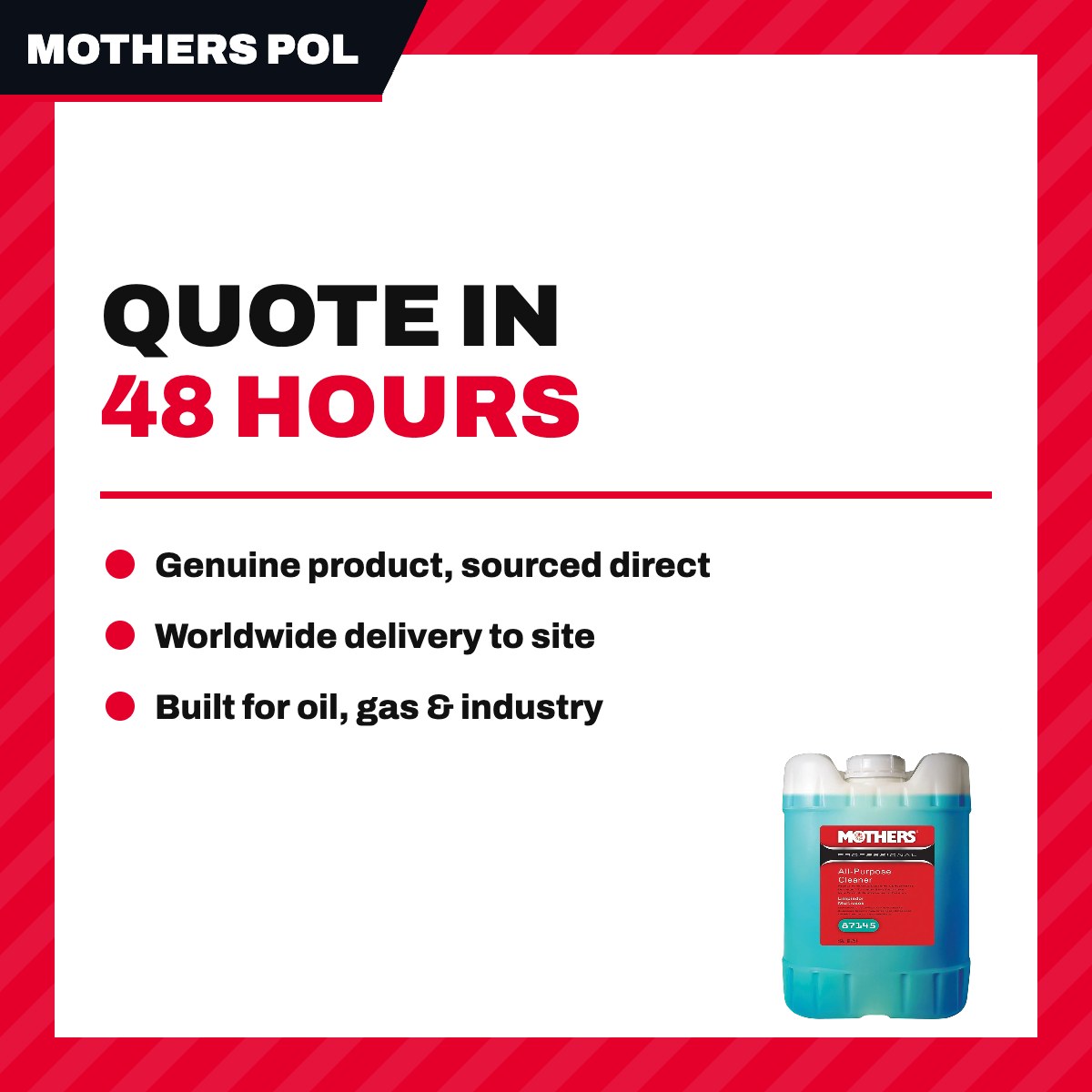 Mothers Polish US 88145 – Cleaner – 5 Gal / 18.9 Liters