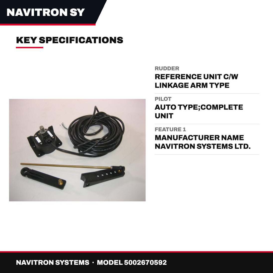 Navitron Systems 5002670592 – Rudder – Reference Unit C/W Linkage Arm Type