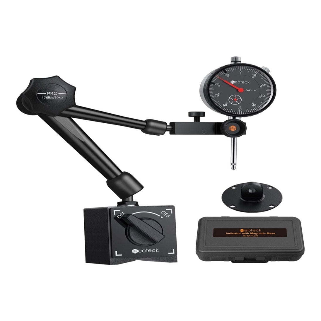 Neoteck Dial Indicator 0–1" with Magnetic Base
