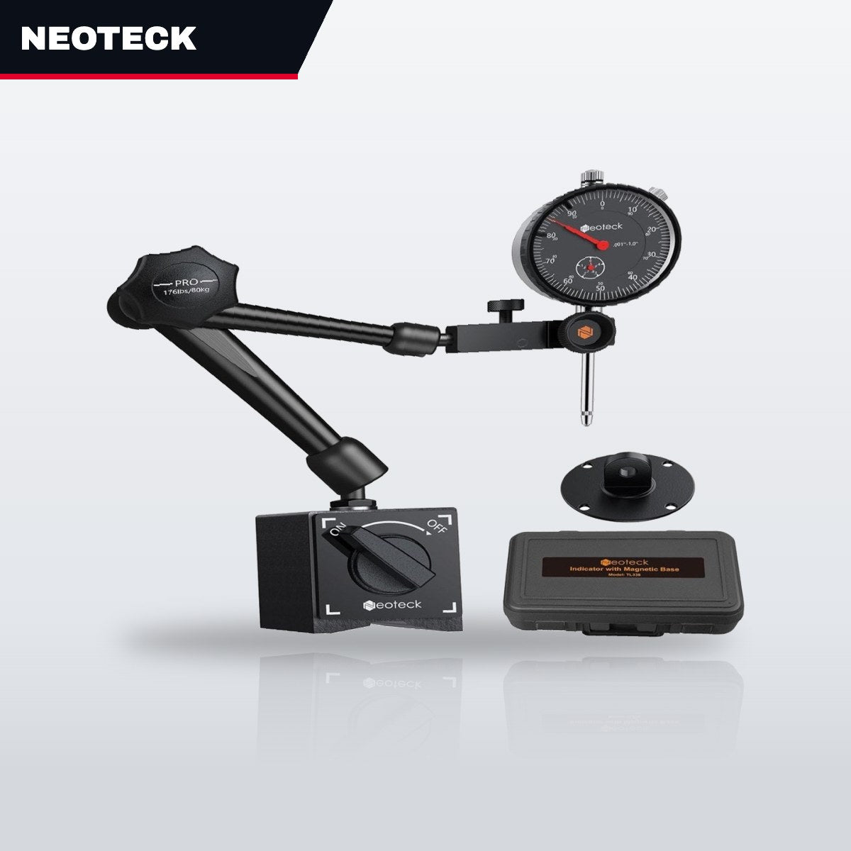 Neoteck Dial Indicator 0–1" with Magnetic Base