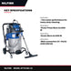 Nilfisk ATTIX 961-01 – Heavy Duty Wet & Dry Industrial Vacuum Cleaner, Twin Motor