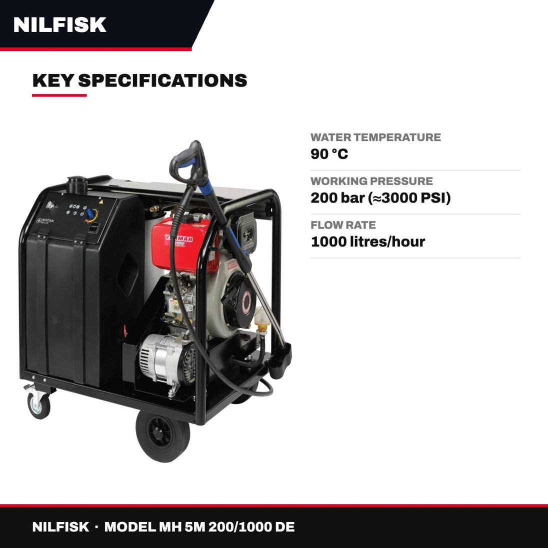 Nilfisk MH 5M 200/1000 DE – Diesel Hot Water Pressure Washer
