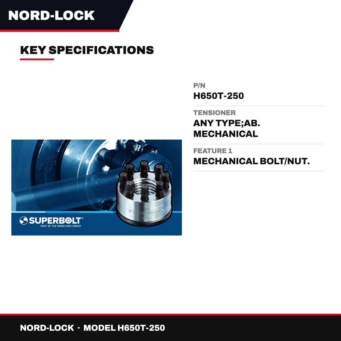 Nord-Lock H650T-250 – Tensioners Superbolt 2-1/2