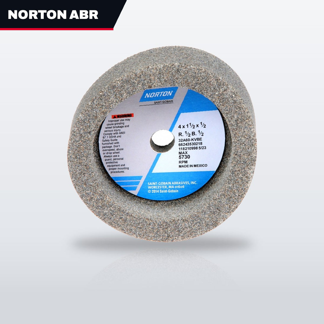 Norton Abrasives 57A24-Q4BH – Wheel Grinding – Straight Type, 63.5 Mm (2-1/2 In) Wheel Di