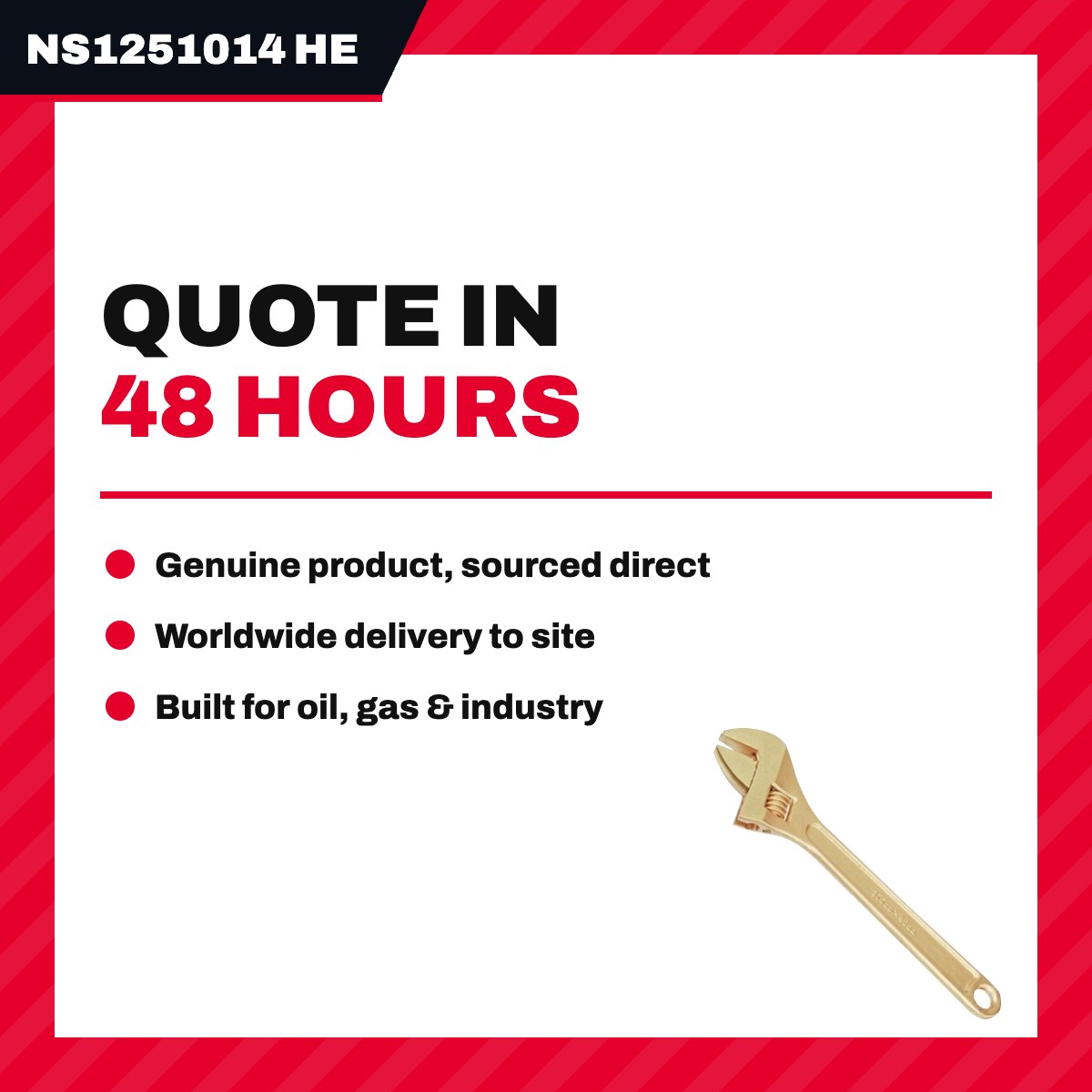 Ns1251014 Hebei Botou Safety Tools Co. L 5001918835 – Wrench Spanner – Safety Type, 450 Mm (17.72 In) Lg