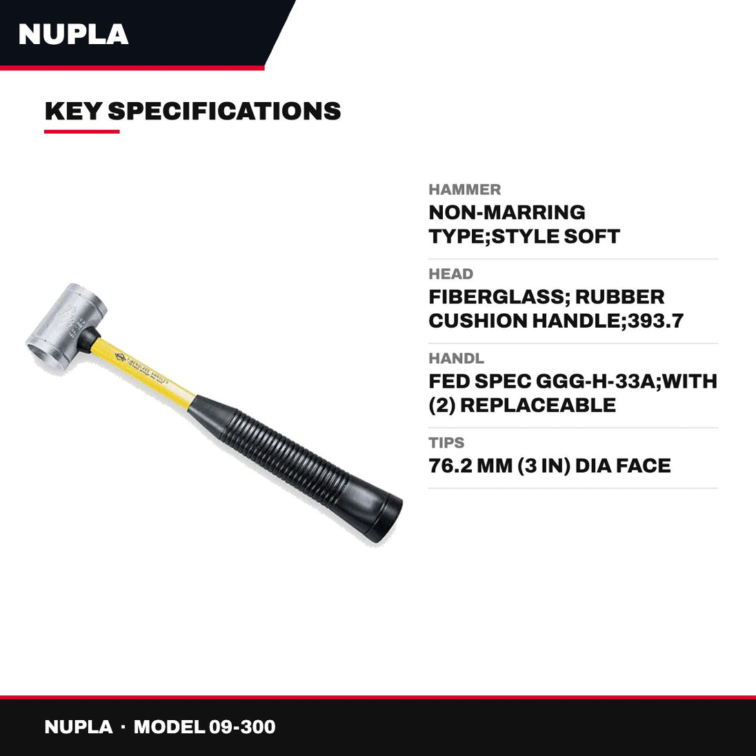 Nupla 09-300 – Hammer – Non-Marring Type, Style Soft Face