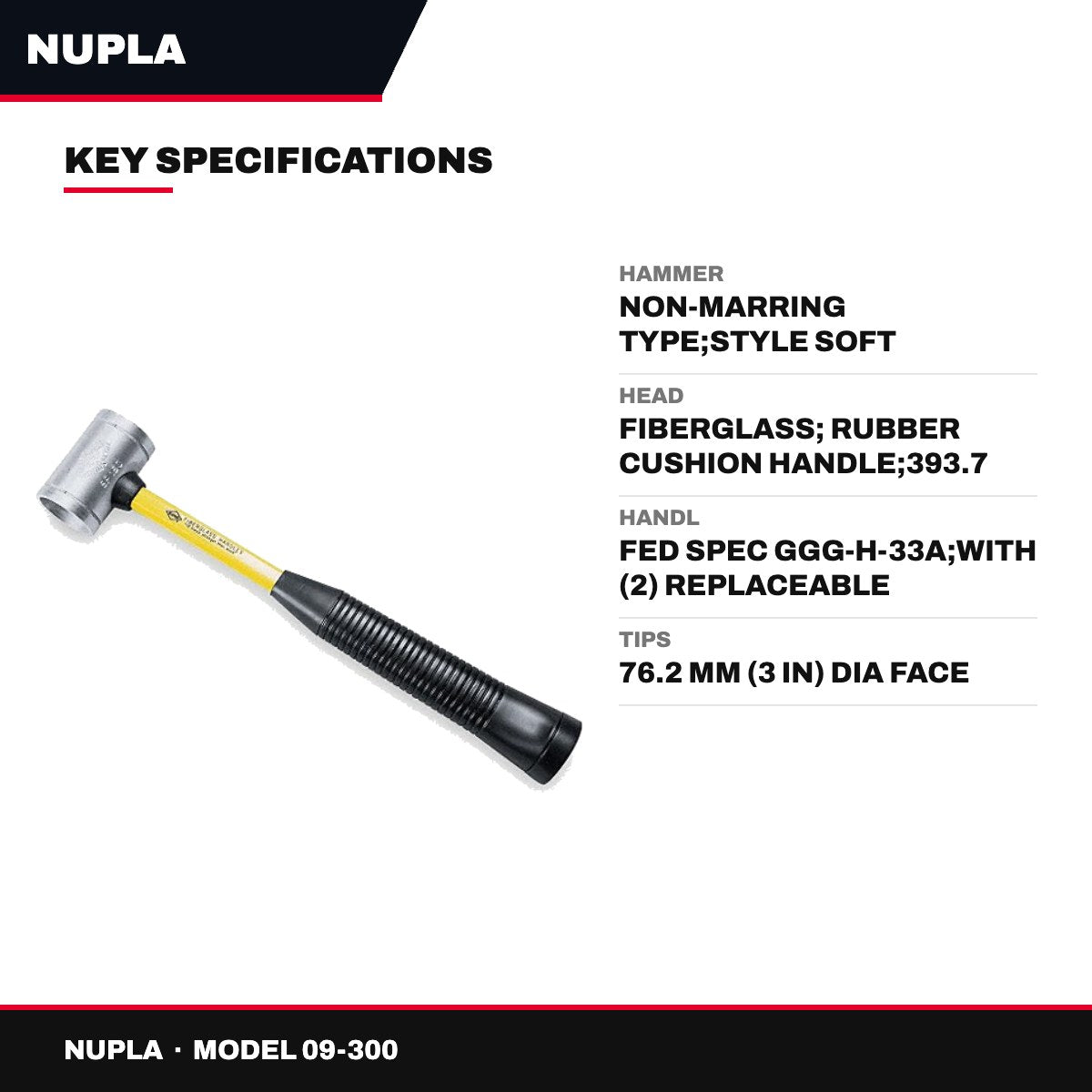 Nupla 09-300 – Hammer – Non-Marring Type, Style Soft Face