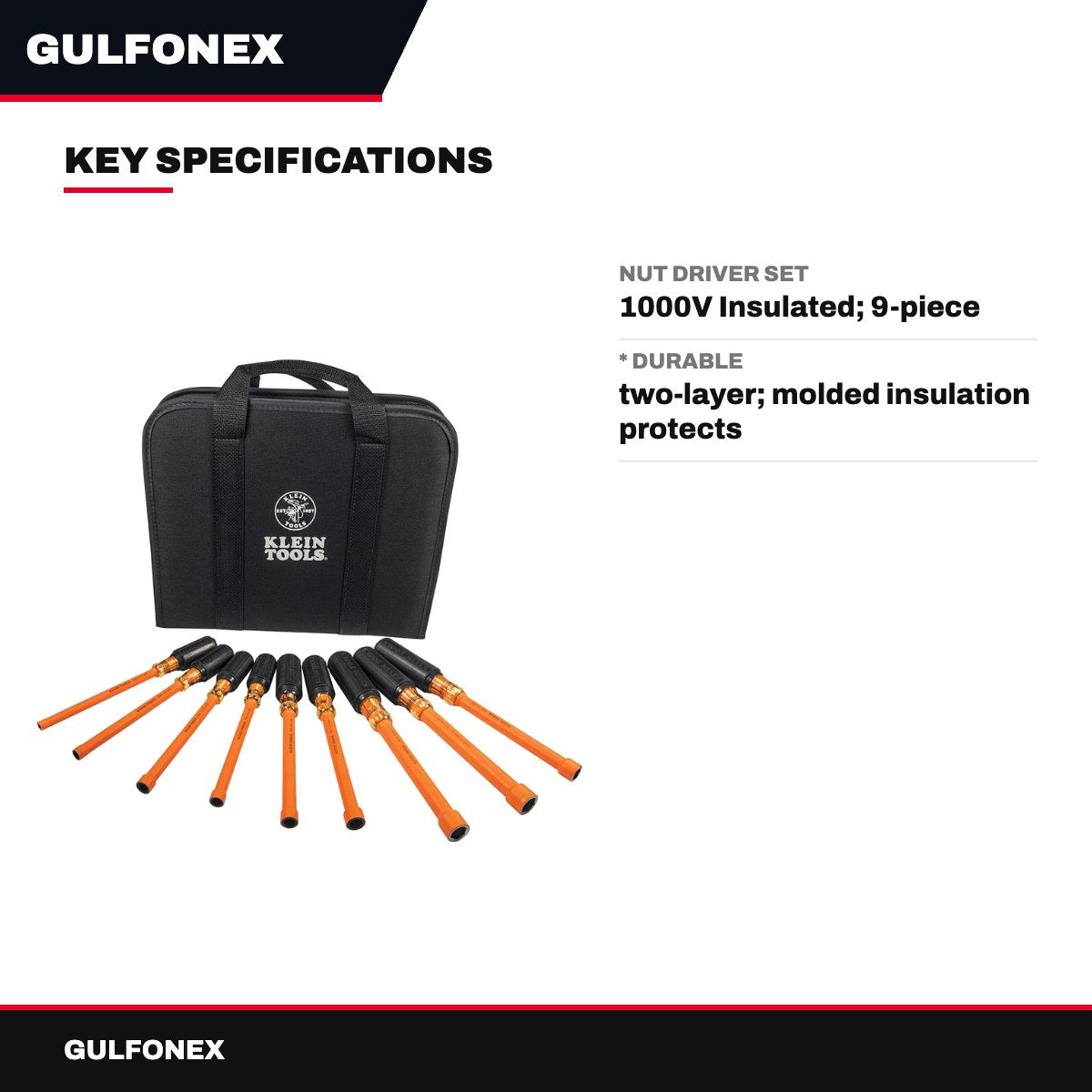 Nut Driver Set – 1000V Insulated, 9-Piece
