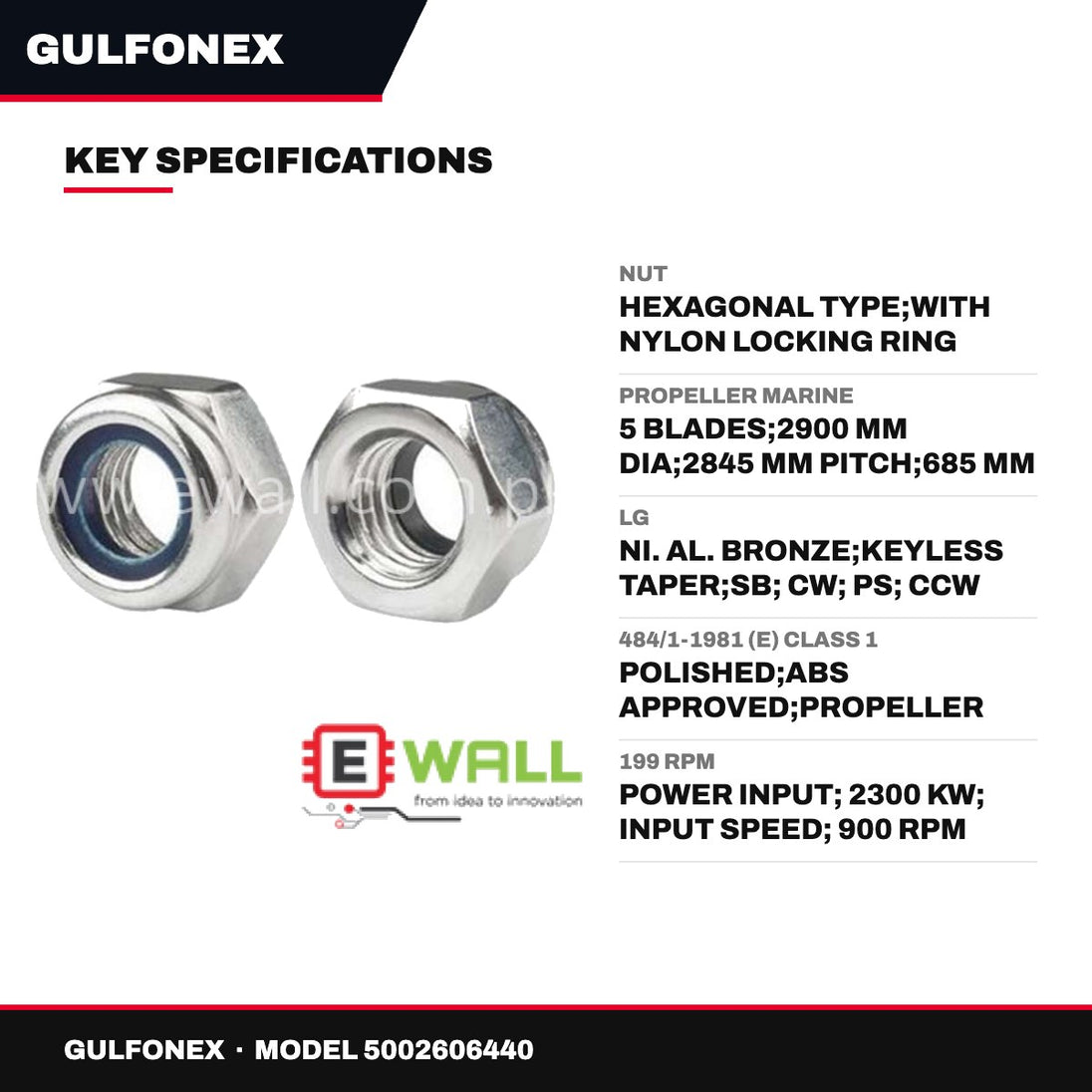 Nut – Hexagonal Type, With Nylon Locking Ring