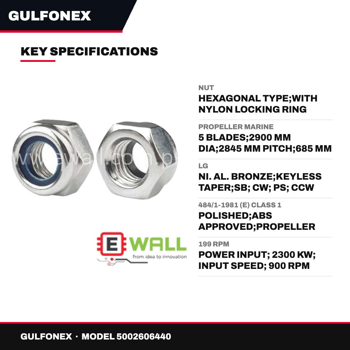 Nut – Hexagonal Type, With Nylon Locking Ring