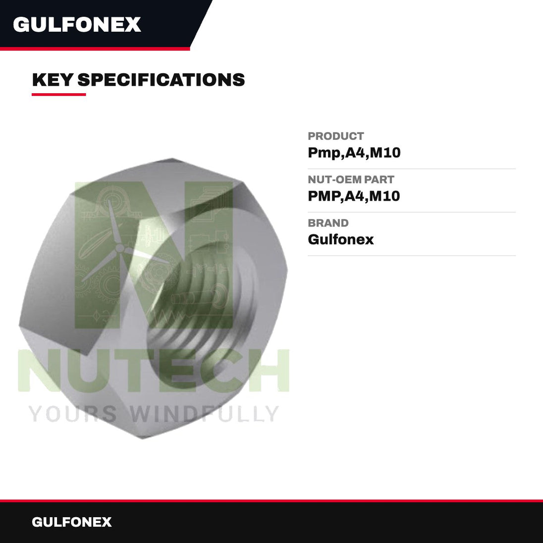 Nut-Oem Part – Pmp,A4,M10