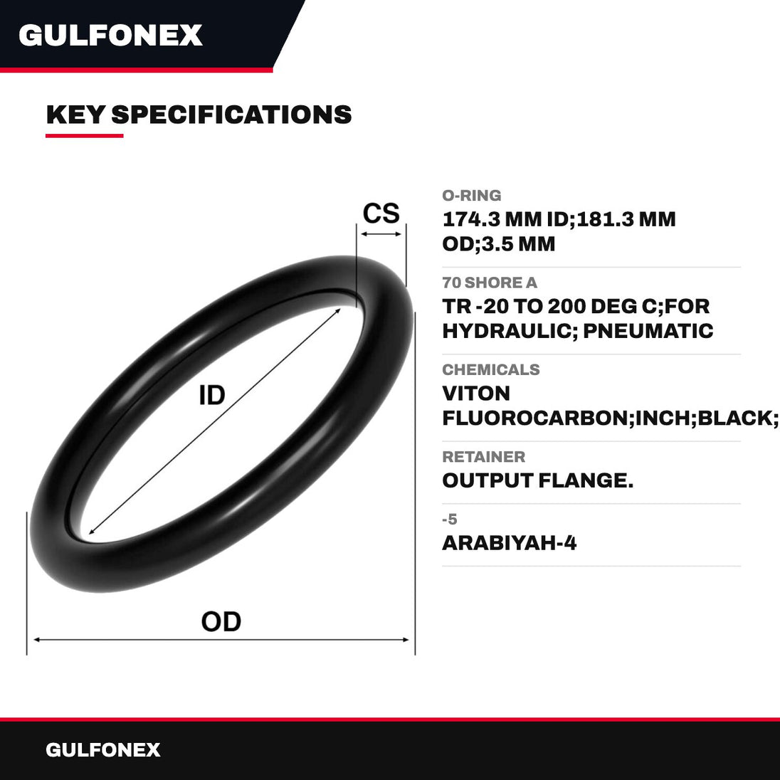 O-Ring – 174.3 Mm Id, 181.3 Mm Od