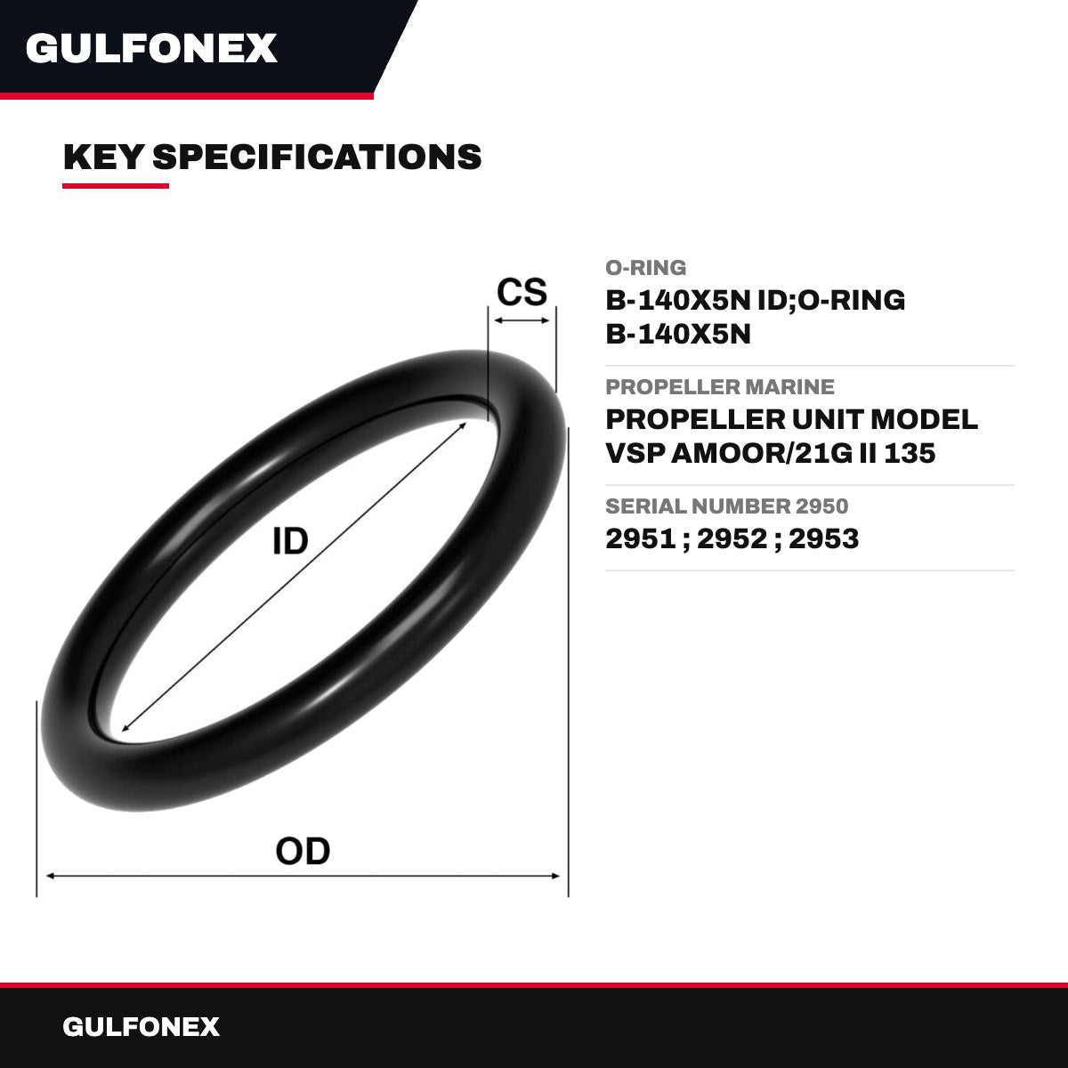 O-Ring – B-140X5N Id, O-Ring B-140X5N