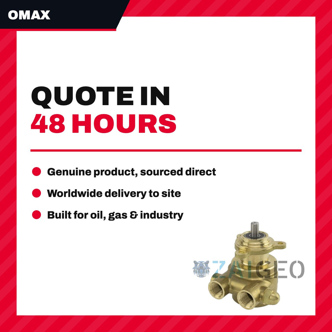 Omax 203745 – Materials Description – Vane Brass Pump 250 Psi