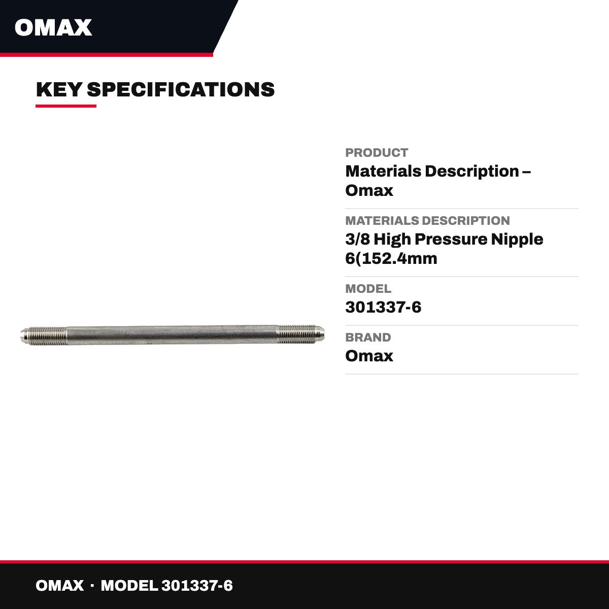 Omax 301337-6 – Materials Description – Omax