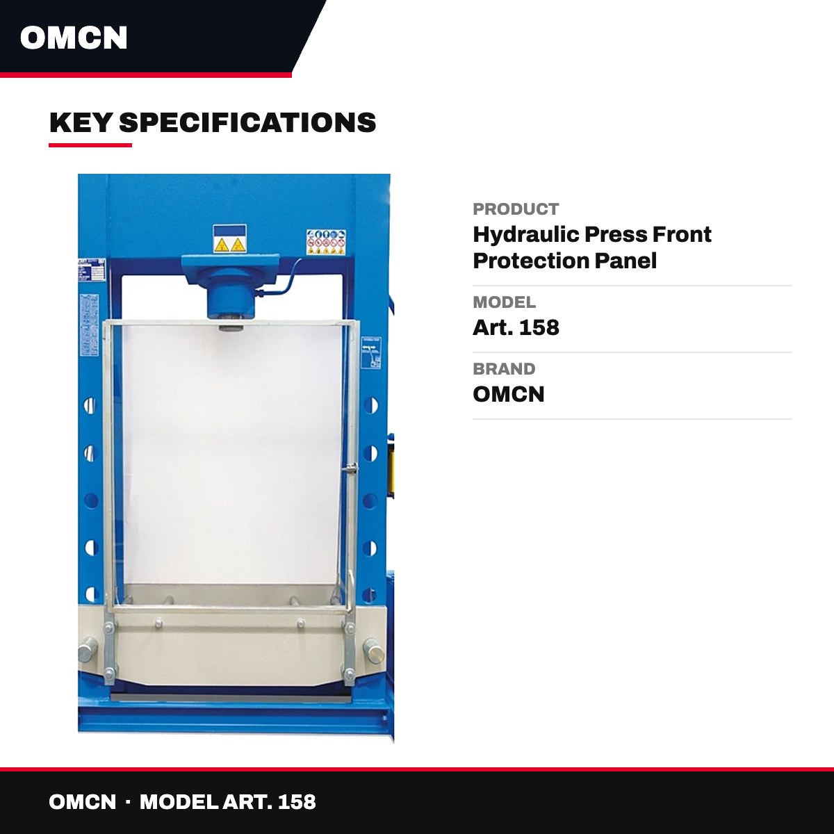 OMCN Art. 158 – Hydraulic Press Front Protection Panel