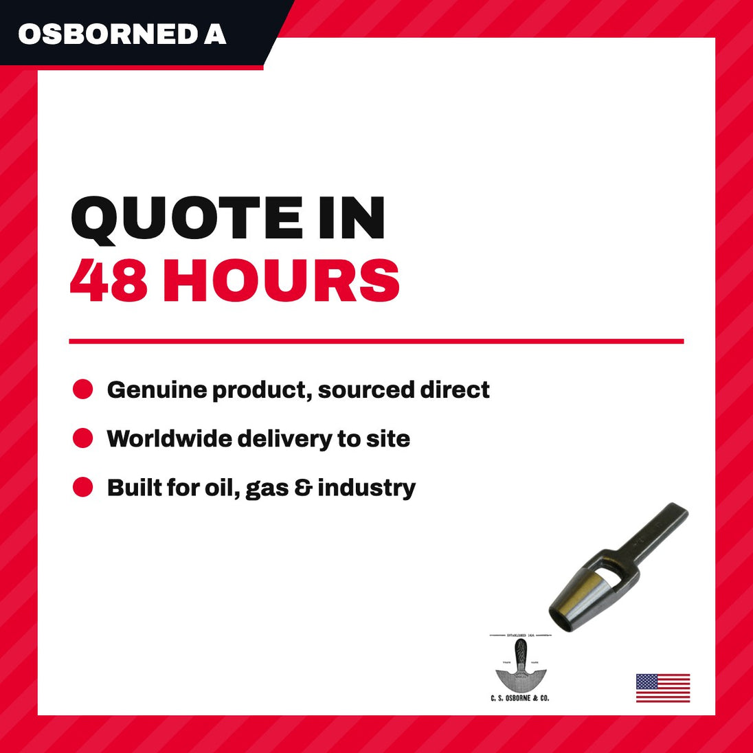 Osborned And 149, – Punch Arch – 1/4 In Hole, Tool Steel