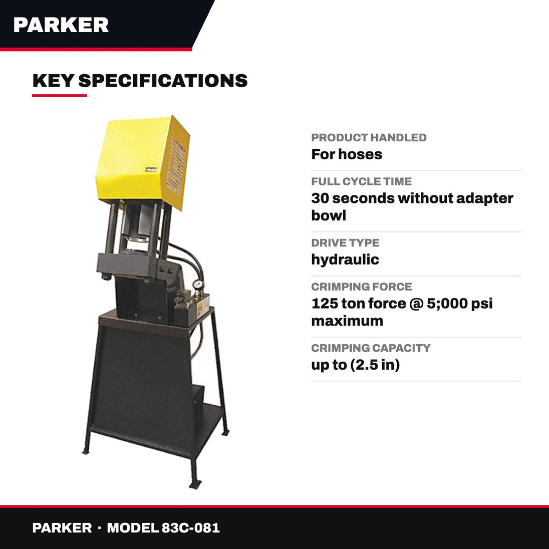 Parker 83C-081 – Hydraulic Crimping Machine