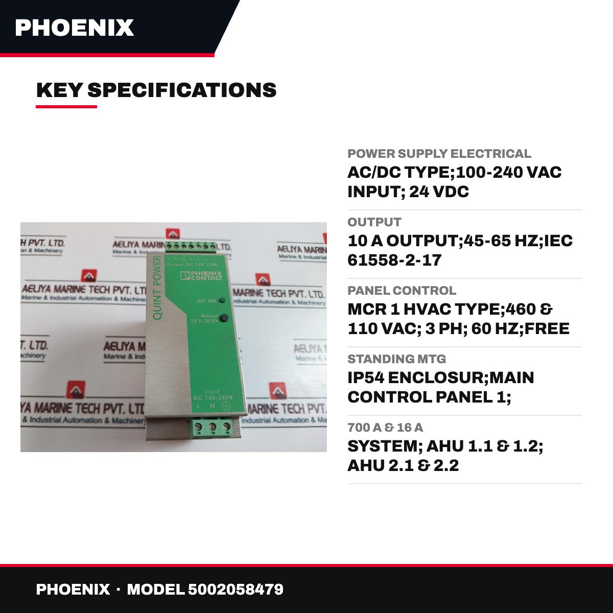 Phoenix – Power Supply Electrical, AC/DC, 100-240 VAC Input