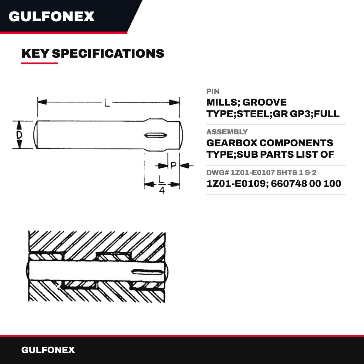 Pin – Mills, Groove Type