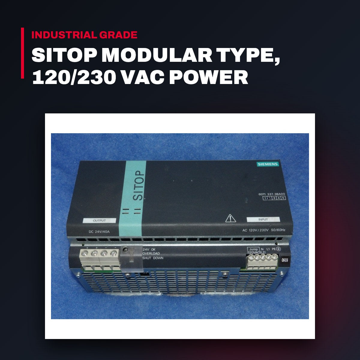 Power Supply – Sitop Modular Type, 120/230 Vac Power