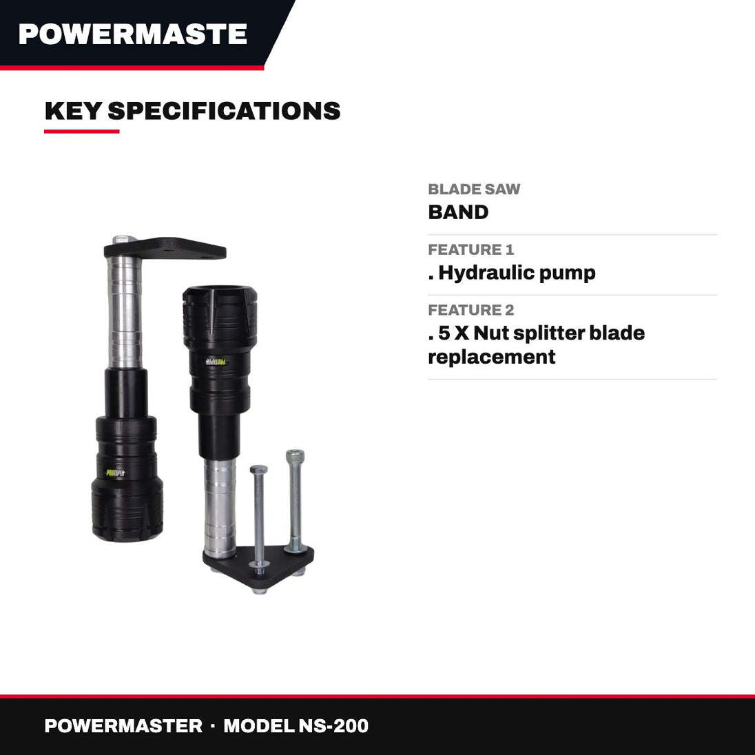 Powermaster NS-200 – Ns-200 Powermaster Hydraulic Nut Splitters