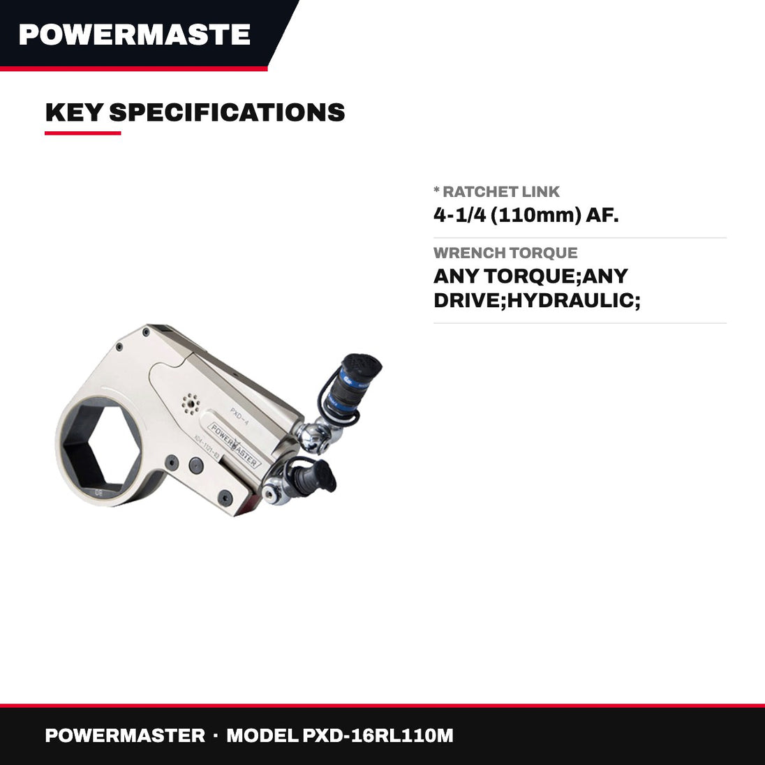 Powermaster PXD-16RL110M – Power Head Ratchet Link