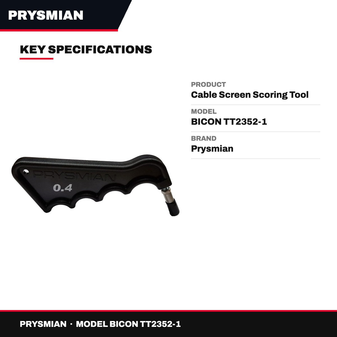 Prysmian BICON TT2352-1 – Cable Screen Scoring Tool