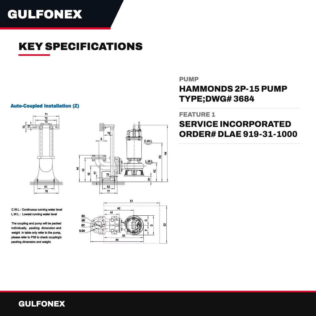 Pump – Hammonds 2P-15 Pump Type, Dwg# 3684