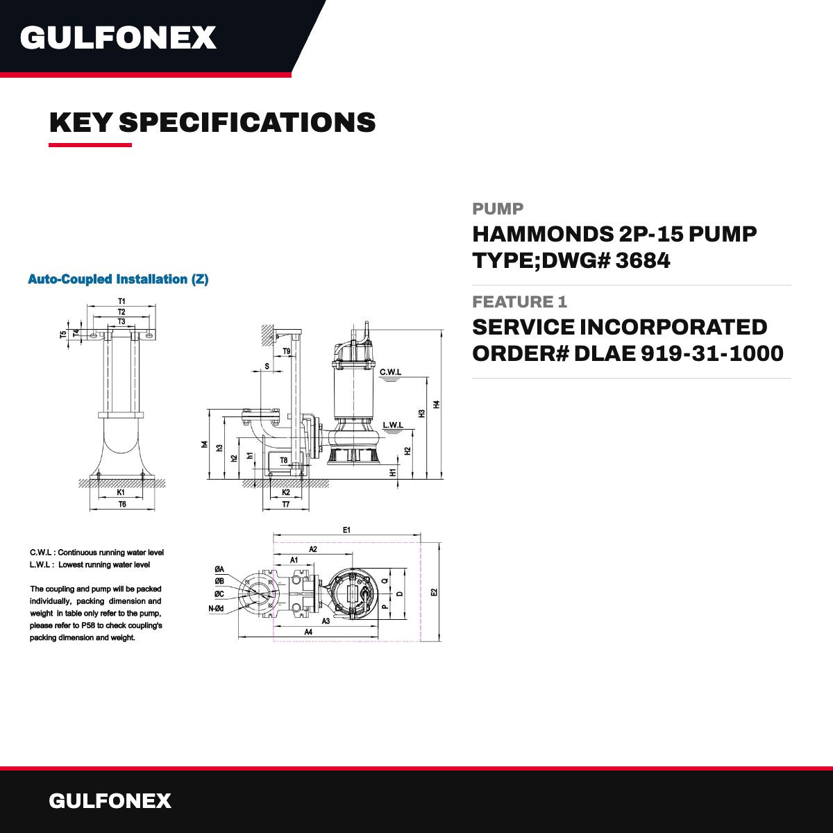 Pump – Hammonds 2P-15 Pump Type, Dwg# 3684
