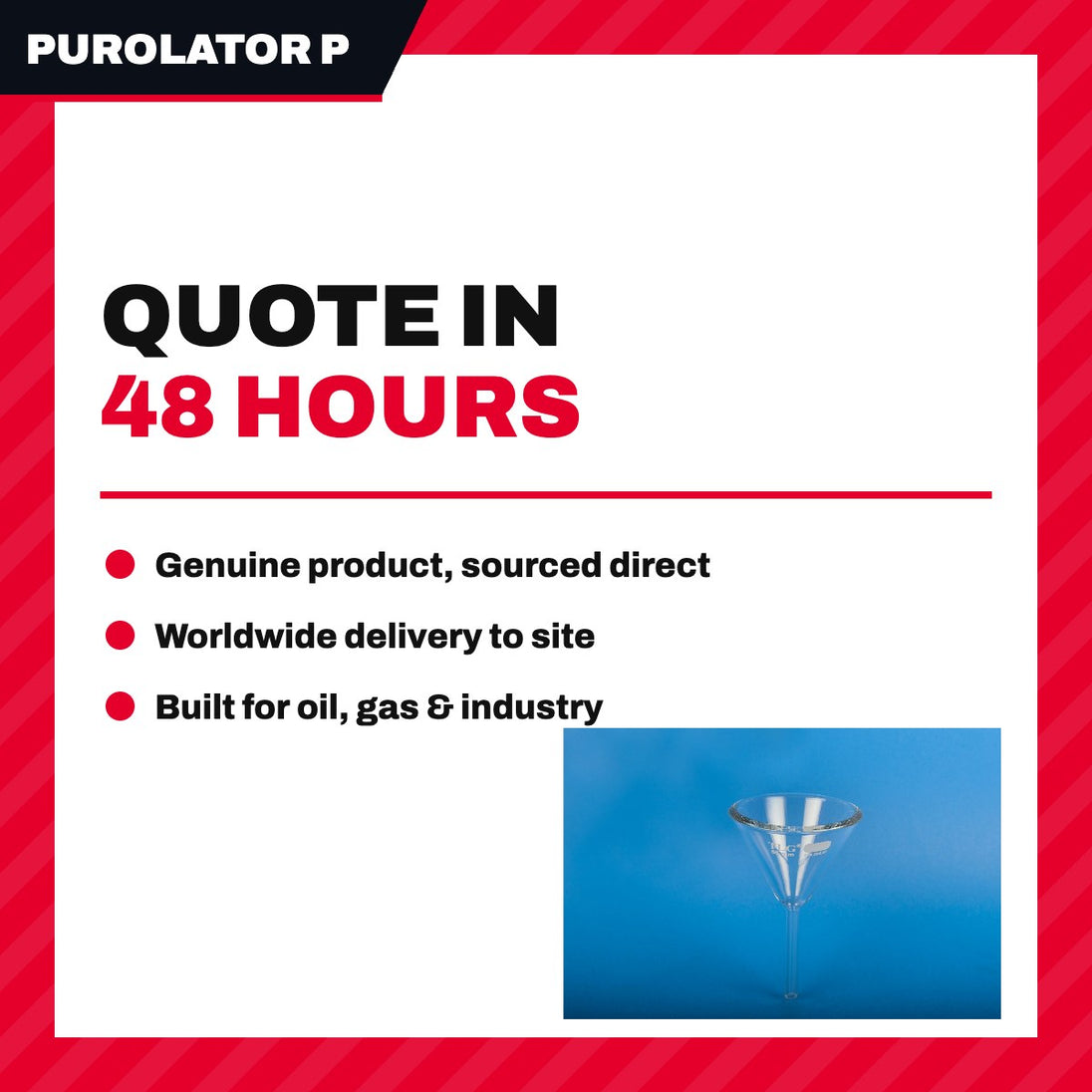Purolator Products – Funnel, Short Stem, 0.47 L (1 Pt)