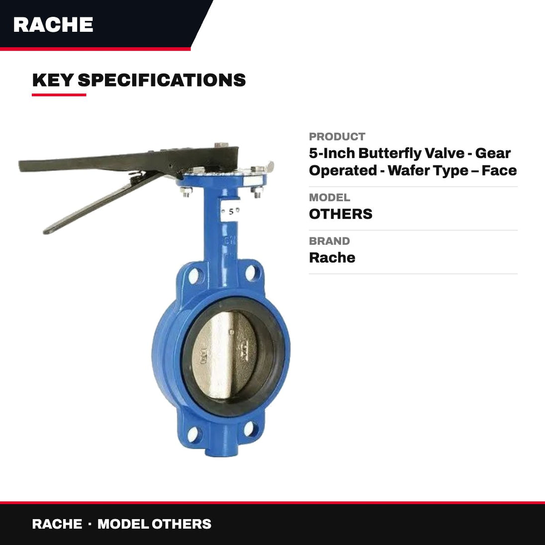 Rache OTHERS – 5-Inch Butterfly Valve - Gear Operated - Wafer Type – Face To Face-50Mm