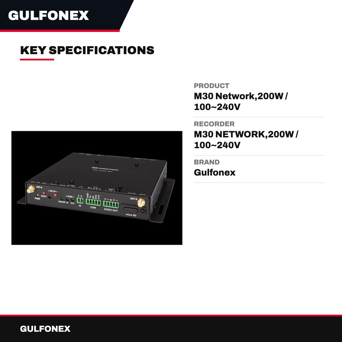 Recorder – M30 Network,200W / 100~240V