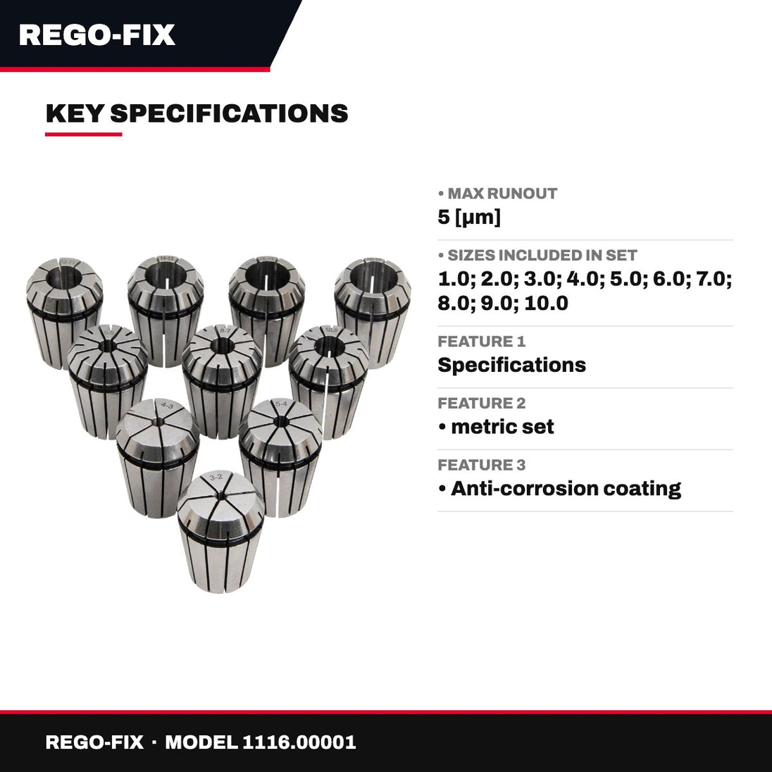 Rego-Fix 1116.00001 – Ultra Precision Er 16 Collet Set