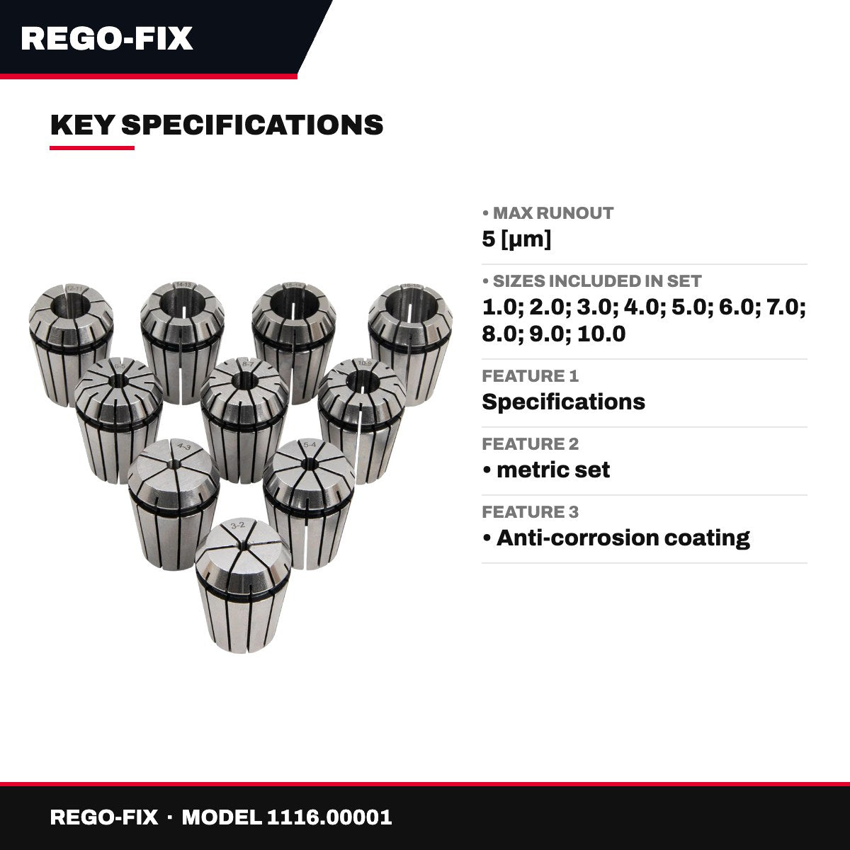 Rego-Fix 1116.00001 – Ultra Precision Er 16 Collet Set