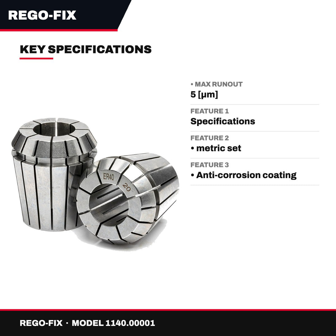 Rego-Fix 1140.00001 – Ultra Precision Er 40 Collet Set