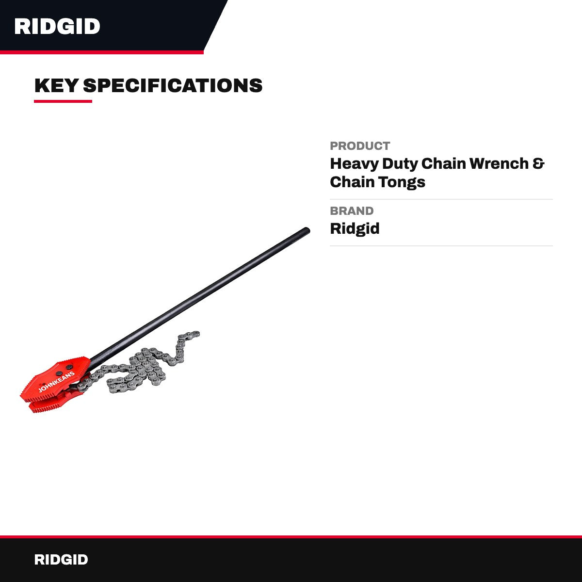 Ridgid Heavy Duty Chain Wrench & Chain Tongs