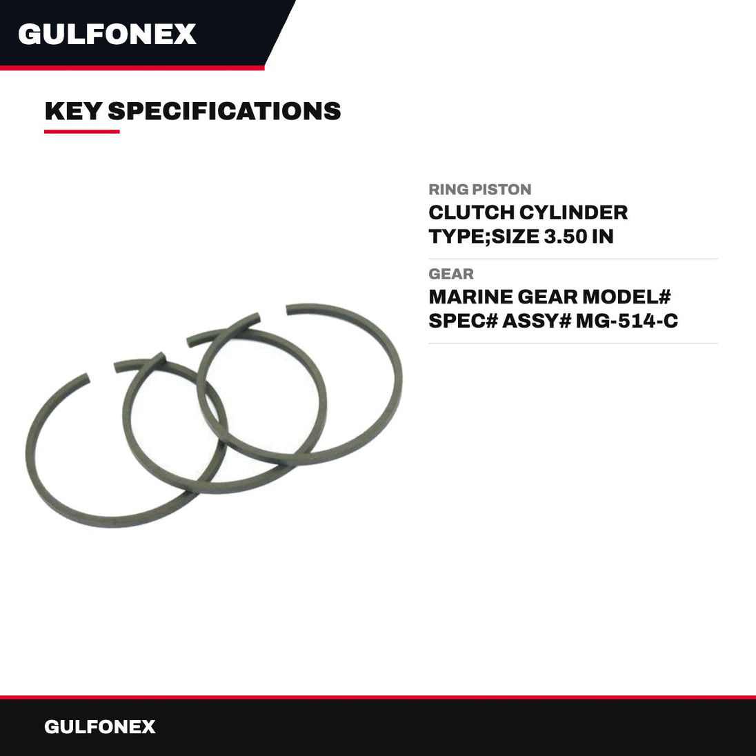 Ring Piston – Clutch Cylinder Type, Size 3.50 In Dia