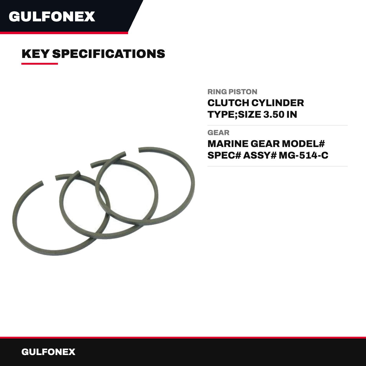 Ring Piston – Clutch Cylinder Type, Size 3.50 In Dia
