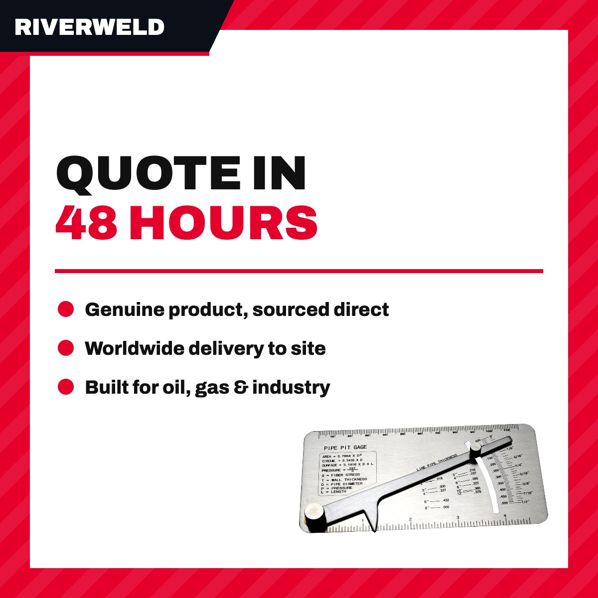 Riverweld B0DH21ZN3M – Gage Pipe Pit Gauge Metric