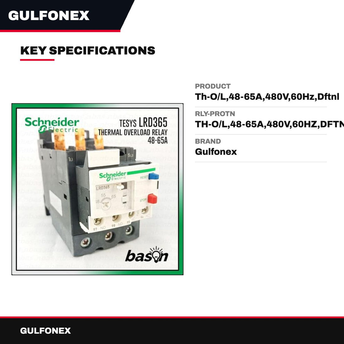 Rly-Protn – Th-O/L,48-65A,480V,60Hz,Dftnl