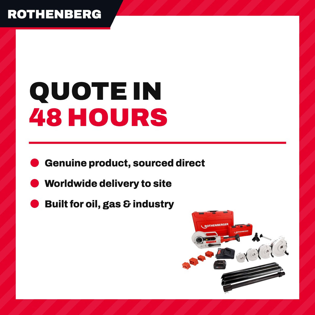 Rothenberger ROBEND – Battery-Operated Bending Machine For Bending Various Tubes. Tool-Free Presetting Of The Bending Angle Automati